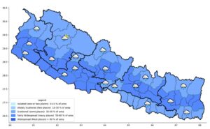 आज ५ प्रदेशका एक-दुई ठाउँमा भारी वर्षाको सम्भावना